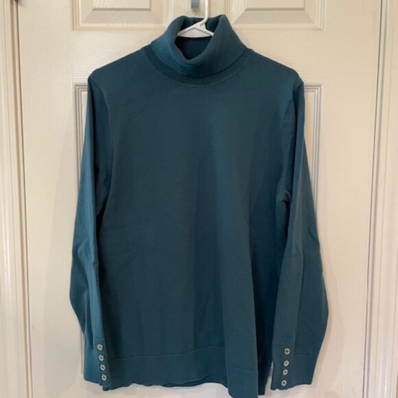 Ladies Tommy Hilfiger teal turtleneck; good condition, sz. XL - Picture 1 of 3